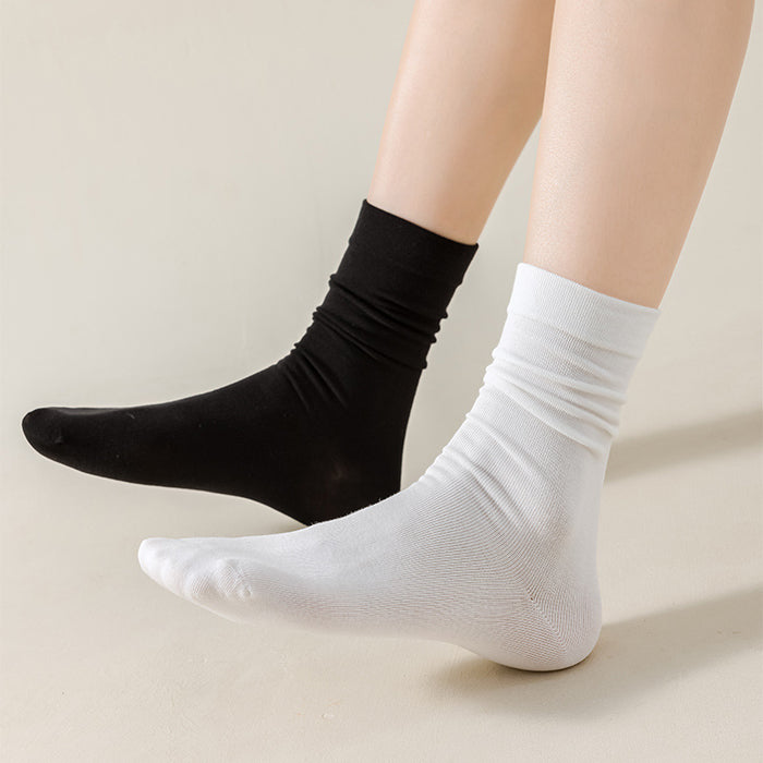 Wholesale Cotton mid tube socks, white boneless socks, loose mouth socks, long tube pile socks