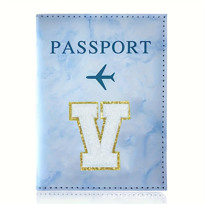 Wholesale Fashion Initial Letter Pattern PU Passport Holder Travel Wallet Casual Everyday Accessory