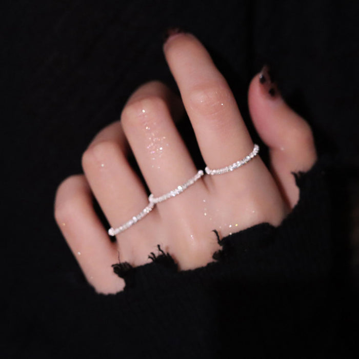 Wholesale Silver ring women's ring new niche plain circle chain ring