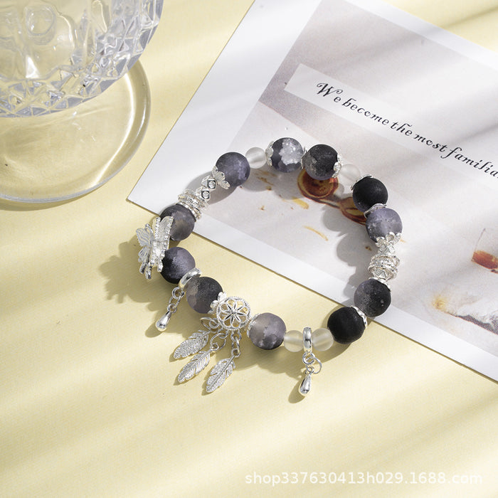 Wholesale Frosted Gradient Glass Beaded Bracelet for Women