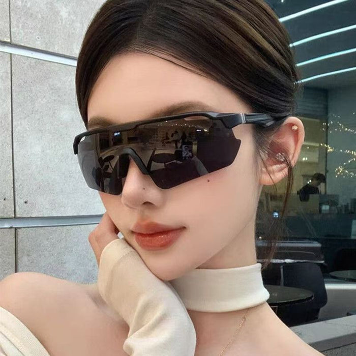 Wholesale Conjoined large frame cycling glasses, futuristic outdoor sports sunglasses, windproof sunglasses