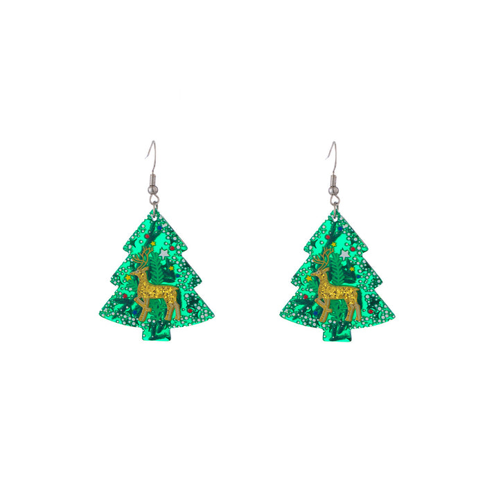 Wholesale Christmas New Year Acrylic Earrings Christmas Tree Elk Snowflake Simple Earrings