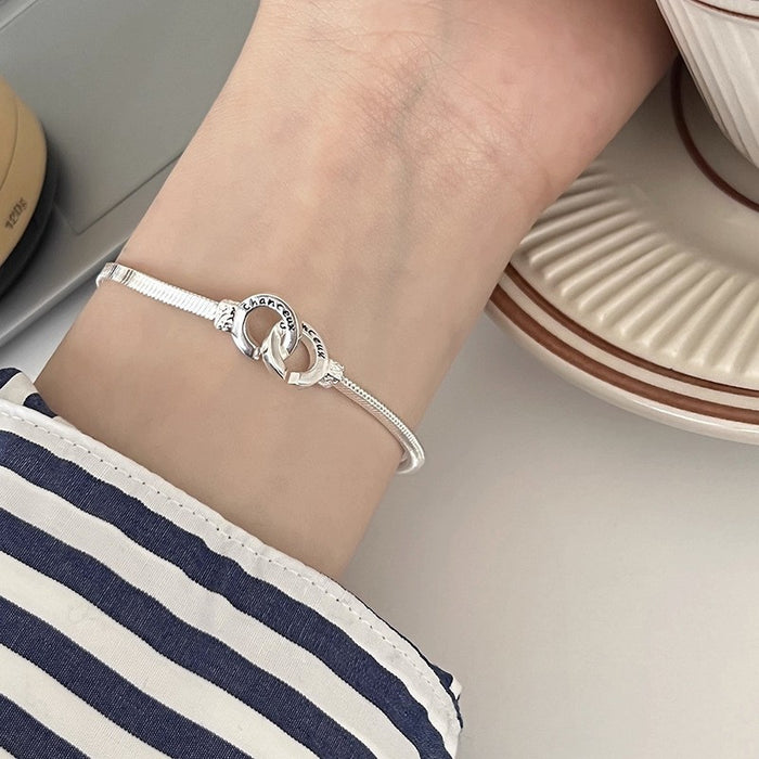Wholesale Pure silver bracelet, bead, niche temperament, versatile accessory