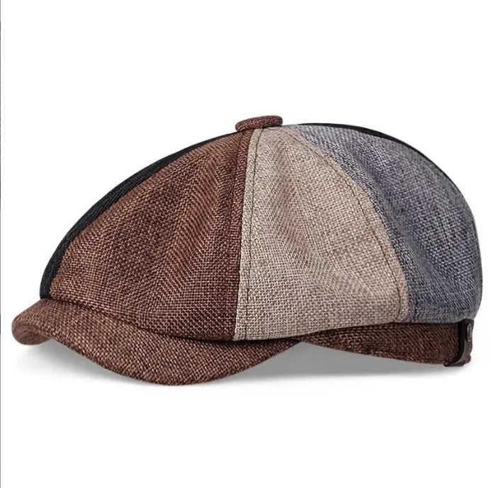 Wholesale Octagonal Hat Linen Cap  Retro Beret