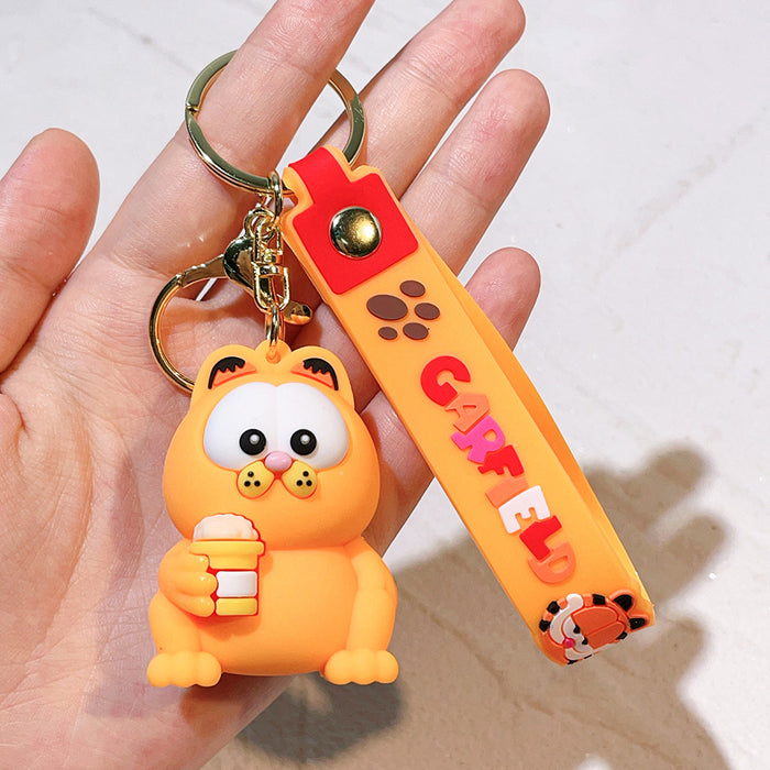 Wholesale Cartoon Cat Key Pendant Soft Rubber Anime Keychain Pendant