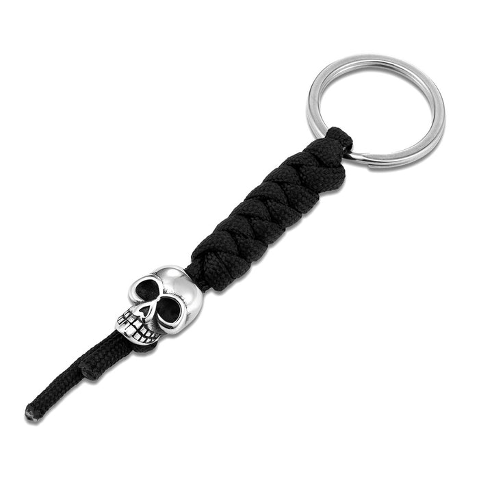 Wholesale Creative Decorative Keychain Gold Silver Fashion Skeleton Stainless Steel Hand Woven Rope