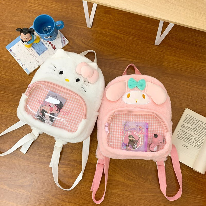 Wholesale Cartoon Cute Bunny Plaid Transparent Backpack JDC-BP-Zeze001