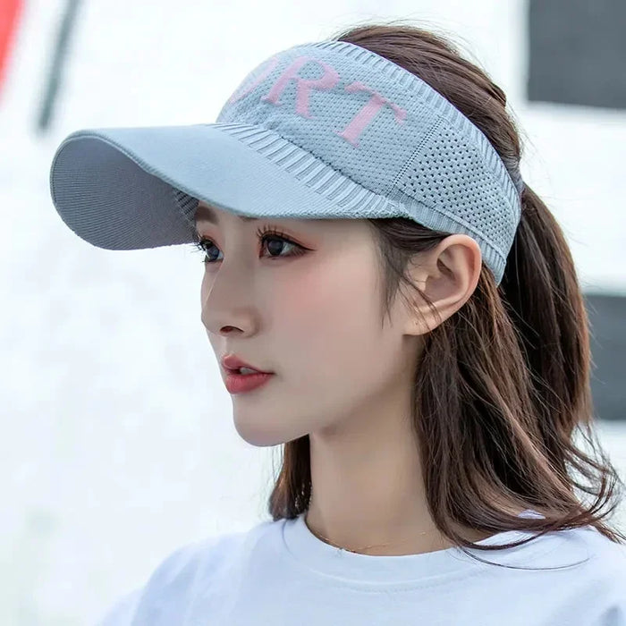 Wholesale Outdoor baseball cap, sports top cap, letter breathable, elongated brim, knitted