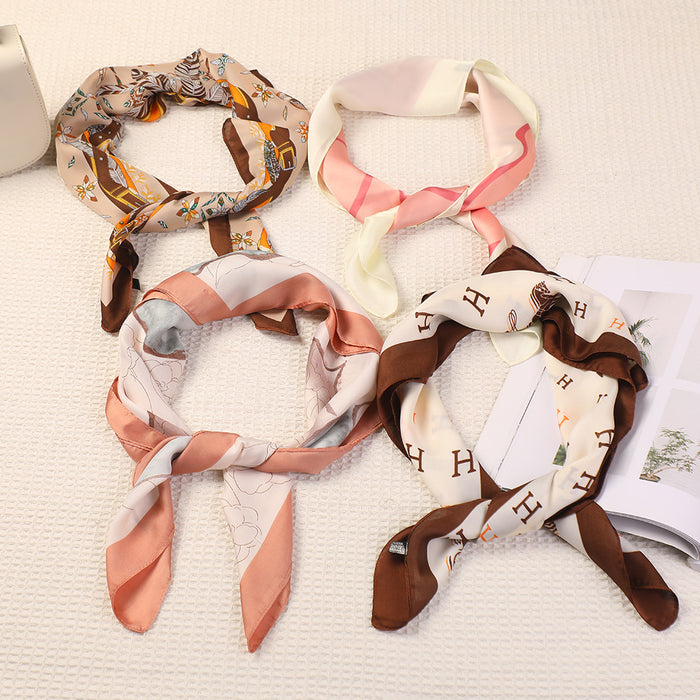 Wholesale Printed Small Square Scarves Silk Scarves Women's Scarves Tied Hair Atmosphere Trendy Scarves Neck Protection JDC-SS-MC002