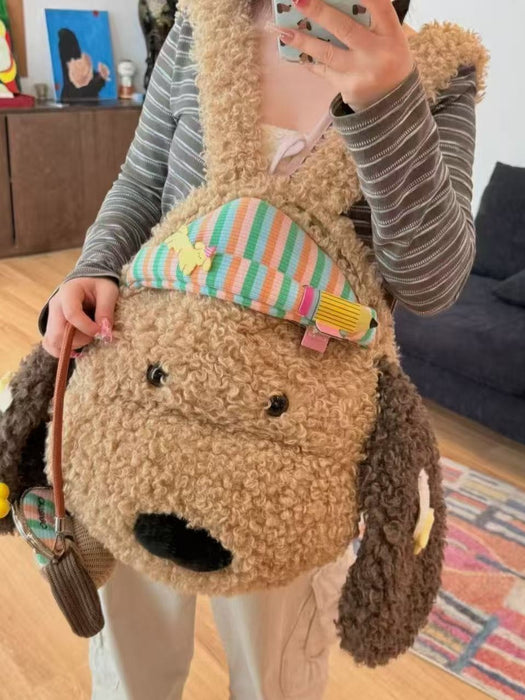 Wholesale Cute Cartoon Plush Puppy Backpack Bags for Student
