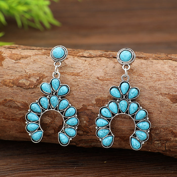 Wholesale Vintage Turquoise Horseshoe Earrings