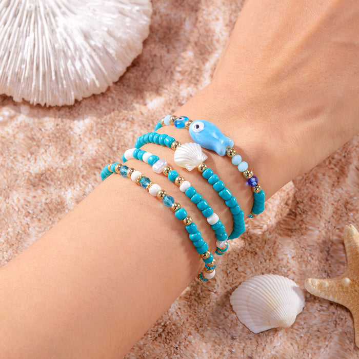Wholesale Bohemian Beach Bracelet Set Alloy Handmade Charm Bracelets