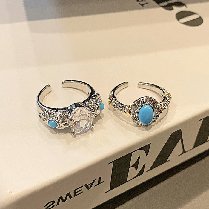 Wholesale Minimally designed light luxury ring with a fashionable and high-end feel, slightly inlaid with oval light luxury ring accessories