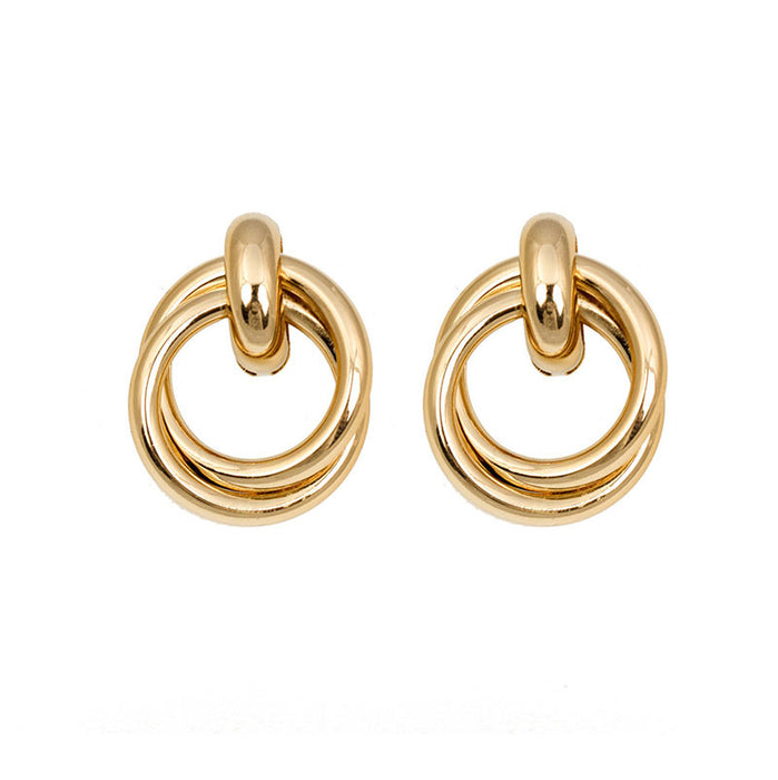 Wholesale Fashion Retro Earrings Texture Double-Layer Winding Earrings Earrings