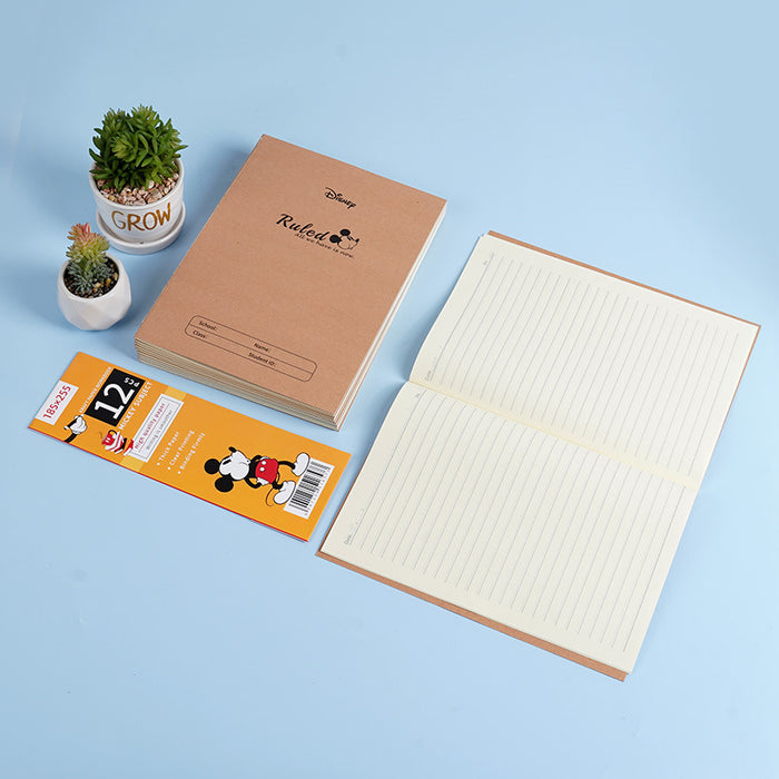 Wholesale 12pcs lined notebook cowhide simple high value student notebook English notebook