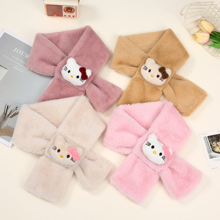 Wholesale Cute cartoon plush children' s scarf