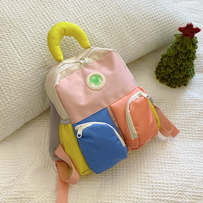 Wholesale Cute children's backpack, ultra light cartoon printed backpack, fashionable contrasting color backpack