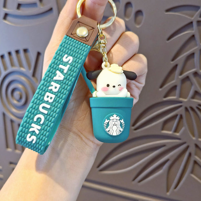 Wholesale  Milk Tea Cup Keychain Dress  School Bag Pendant Car Accessories Small Gift Batch