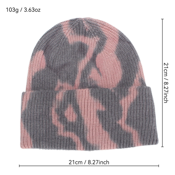 Wholesale Unisex tie-dye knitted beanie hat for winter