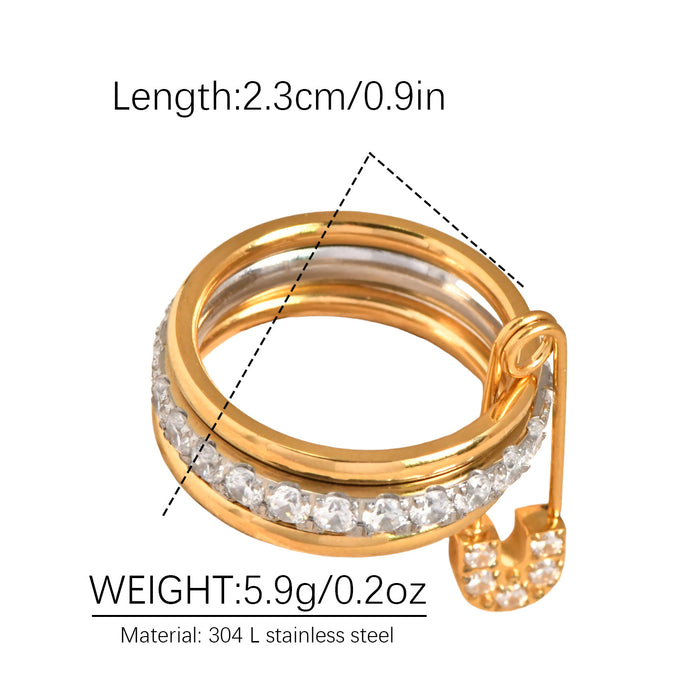 Wholesale The design is full of gold ring buckle and diamond multi-layer ring,  which is fashionable and stylish