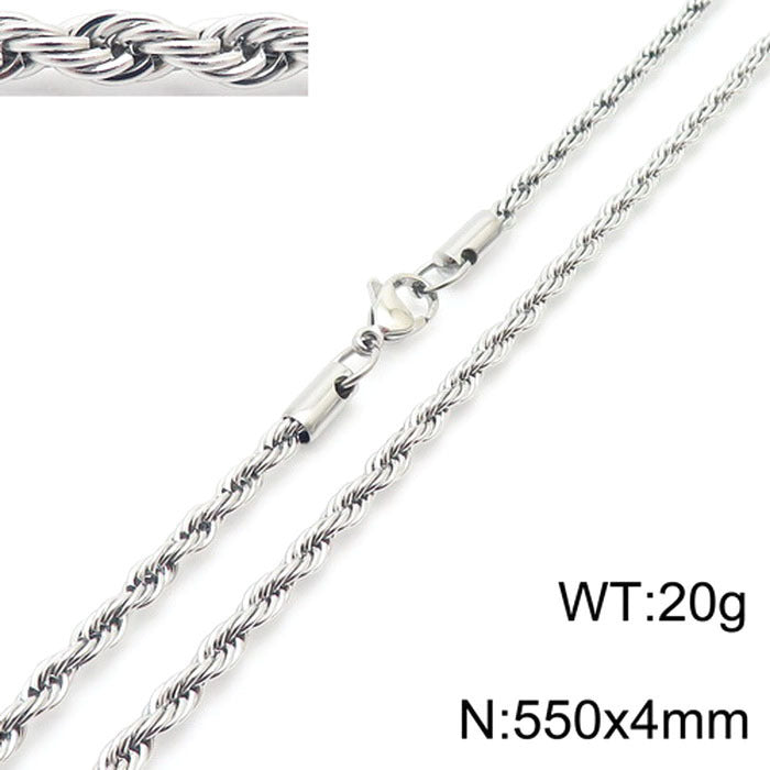 Wholesale Trendy Twist Chain Necklace Titanium Steel Jewelry
