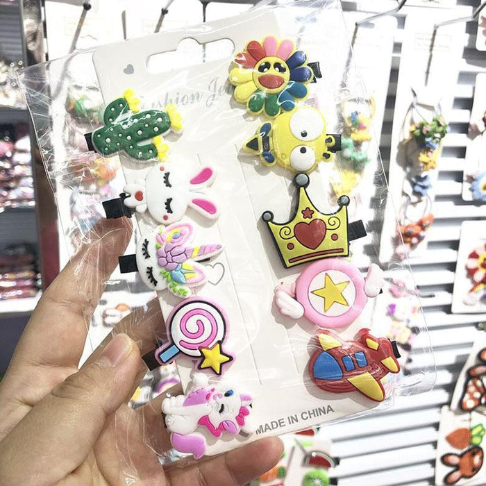 Wholesale Soft Clay Duckbill Hair Clips Mermaid Princess Unicorn Set for Baby Kids Hair Accessory