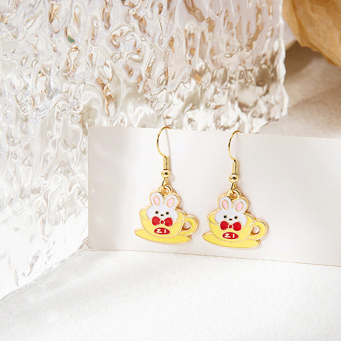 Wholesale Animal Fruit Earrings Cute Mushroom Leaf Acrylic Earrings JDC-ES-MDD100