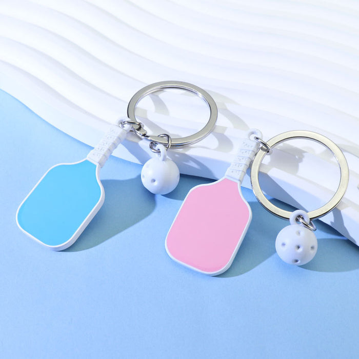 Wholesale Pickleball metal keychain car keychain pendant cultural and creative pickleball mini pickleball small gift