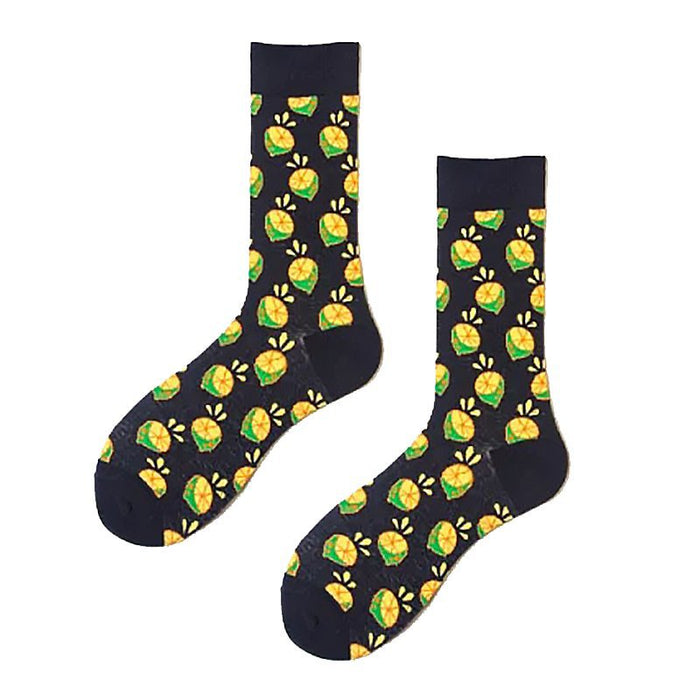 Wholesale Cherry Star Fruit Cartoon Cotton Middle Socks JDC-SK-HuiHe046