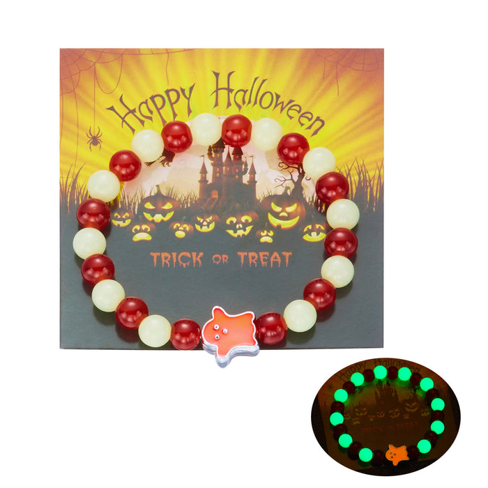 Wholesale  luminous beaded bracelet cute funny ghost pumpkin pendant bracelet