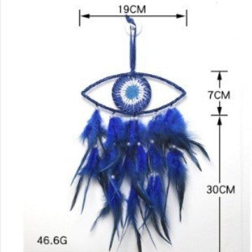 Wholesale Bohemian Evil Eye Dream Catcher Wall Decor Blue