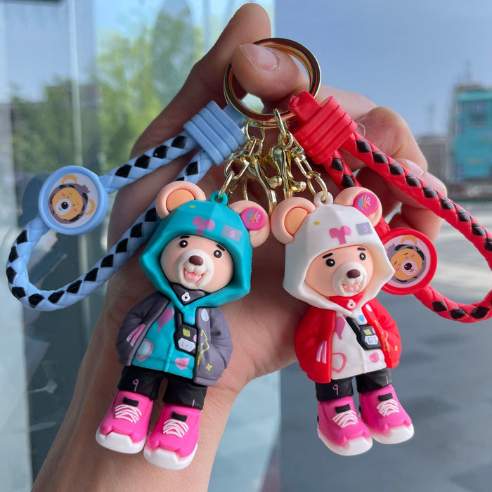 Wholesale Cartoon Fashion Keychain Pendant 3D Doll Couple Bag Pendant Doll Grabbing Machine Small Gift