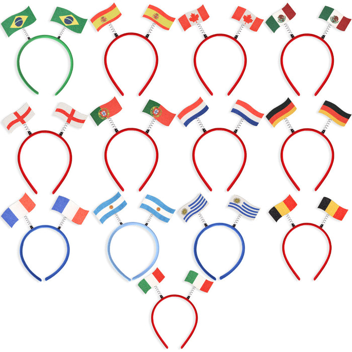 Wholesale 3pcs World Cup Flag Headbands Fans Cheering Hair Clip