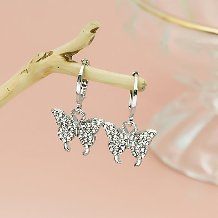 Wholesale  Diamond Butterfly Ear Buckle All-match Earrings