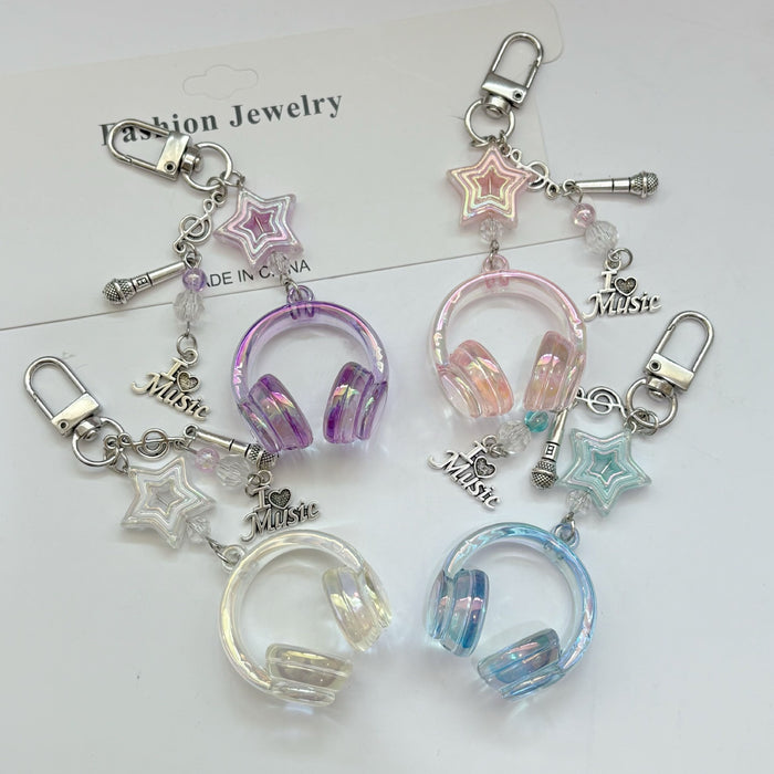 Wholesale Headphone Keychain Star Mobile Phone Chain Pendant Bag Pendant