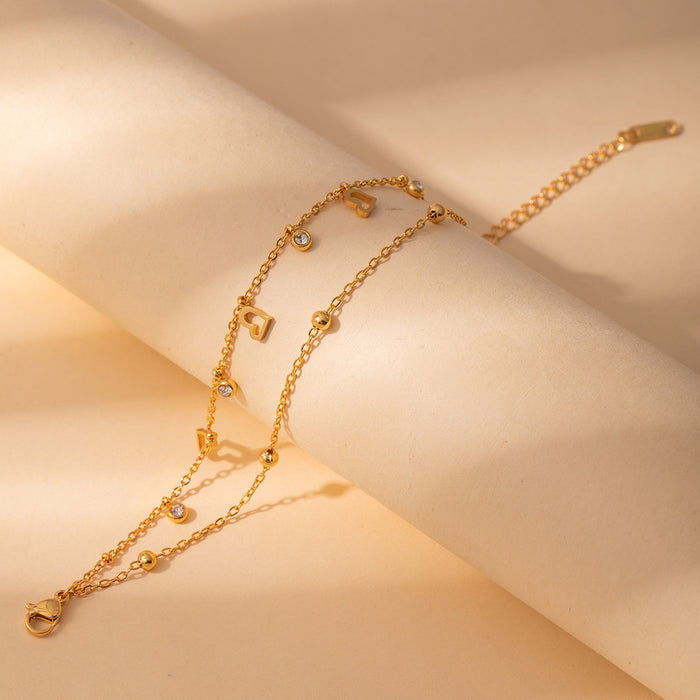 Wholesale Stainless steel fashion diamond bracelet flower geometric