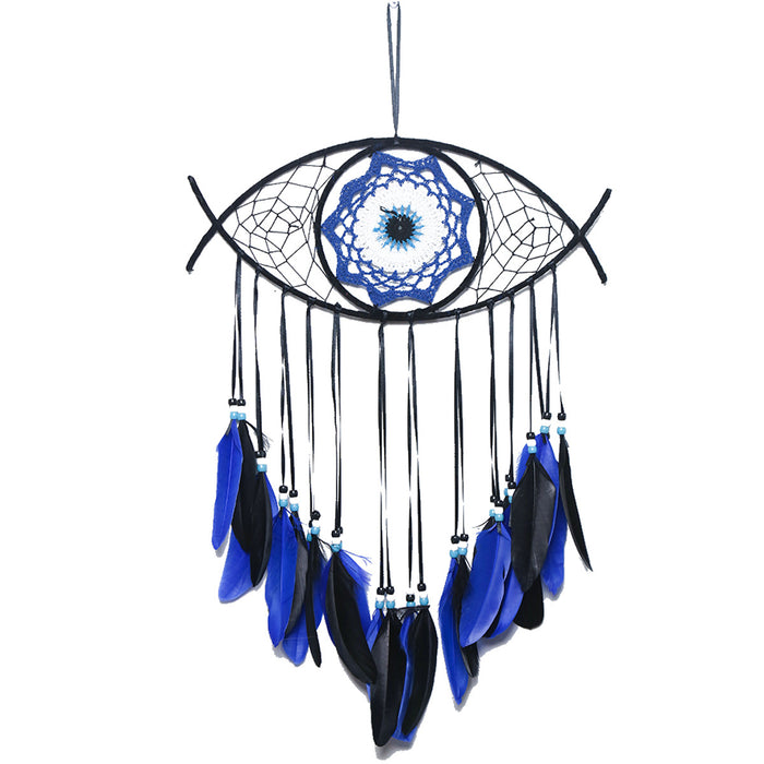 Wholesale Bohemian Evil Eye Dream Catcher Wall Decor Blue