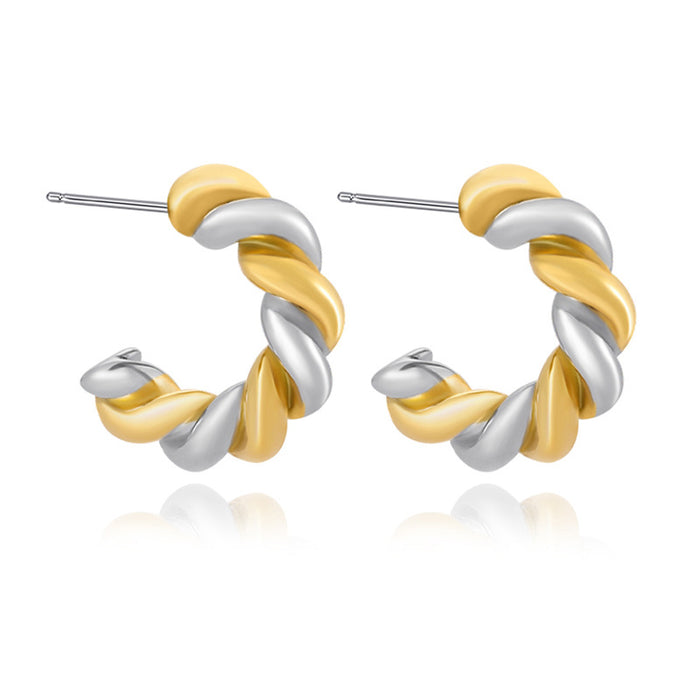 Wholesale Electroplating personalized lines intertwined geometric design stainless steel earrings fashionable earrings