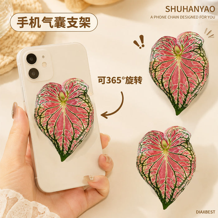 Wholesale Simple Green Leaf Design Phone Grip Stand