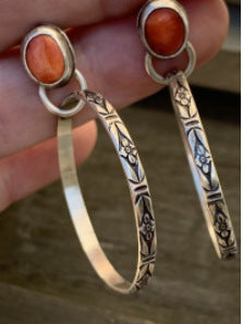 Wholesale Fashion circle earrings, gemstone earrings, retro earrings