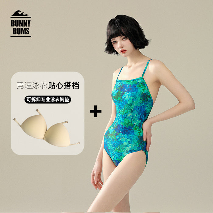Wholesale One piece triangle swimsuit women's new style racing professional sports training one-piece sexy hot spring fashion