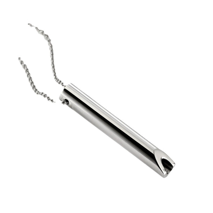 Wholesale Stainless Steel Titanium SSteel Whistle Meditation Mindfulness Breathing Decompression Anxiety Yoga Stainless Steel Pendant Necklace