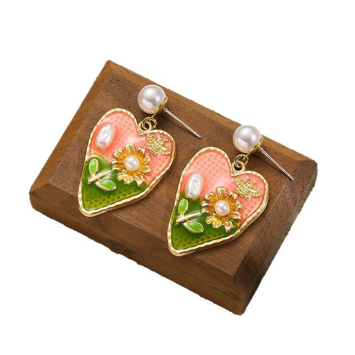 Wholesale Vintage Earrings, Silver Needle Earrings, Charm Flower Earrings