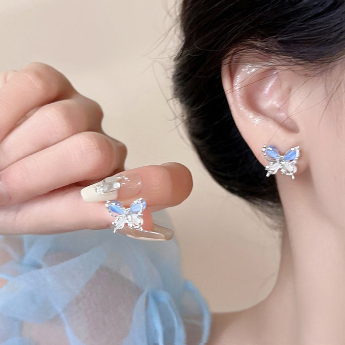 Wholesale Pearl and Zircon Heart Earrings