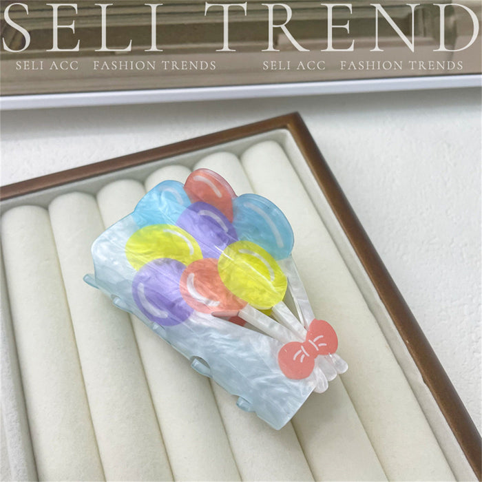 Wholesale Acrylic Flower Grab Clip Hand-painted Rose Lily Hair Accessories Dopamine Hairpin