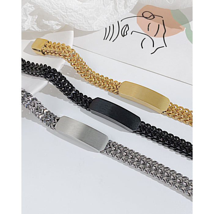 Wholesale Personalized fashion trend titanium steel bracelet street double-layer adjustable stainless steel magnetic buckle bracelet