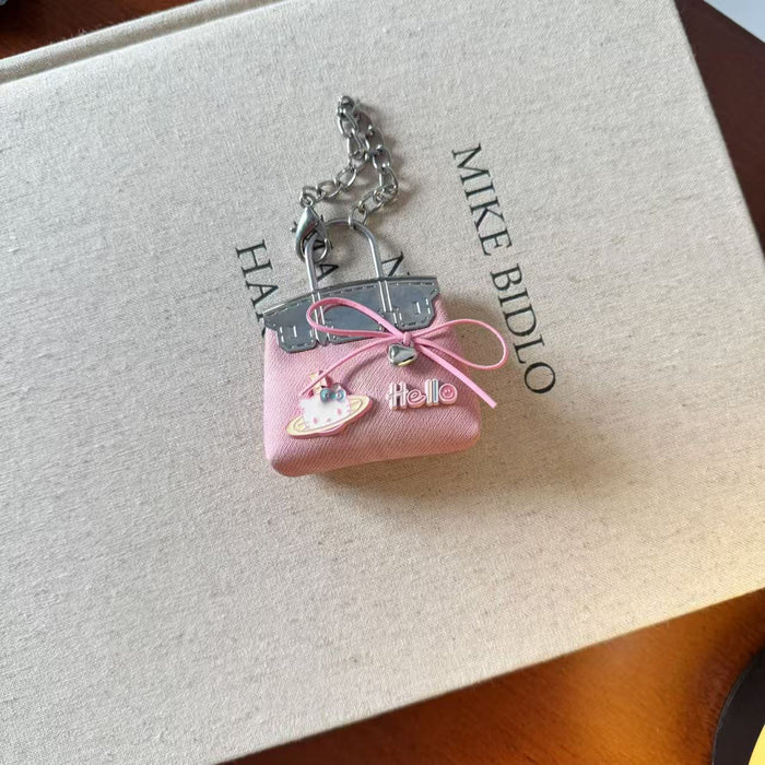 Wholesale Handmade leather small bag keychain