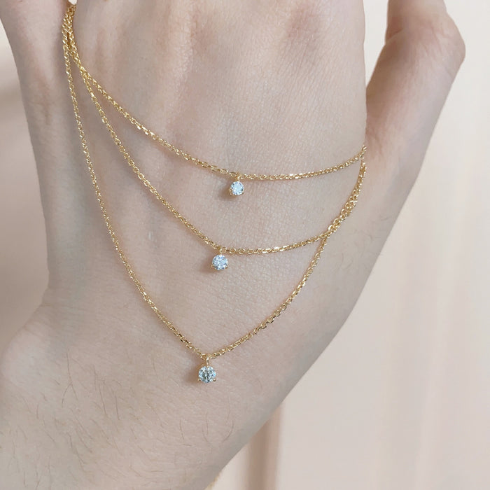 Wholesale Diamond necklace, silver gold-plated collarbone necklace