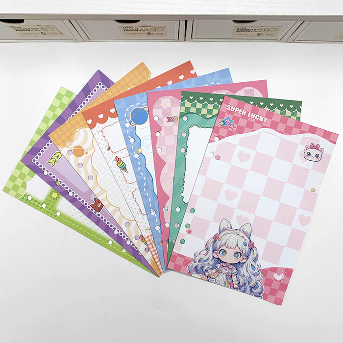 Wholesale 5pcs A5 Card Album with Colorful Inner Pages,  Cartoon Detachable Loose-Leaf Book Replacement Core