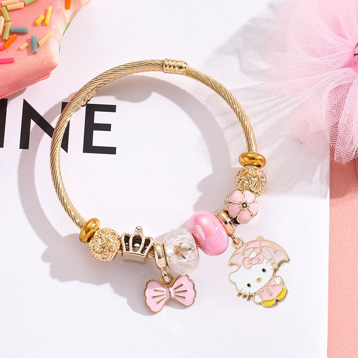 Wholesale Stainless Steel Cartoon Beaded Bracelet Stylish Jewelry Accessory MOQ≥2